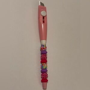 Beaded Box Cutter in Pink with Colorful Accents